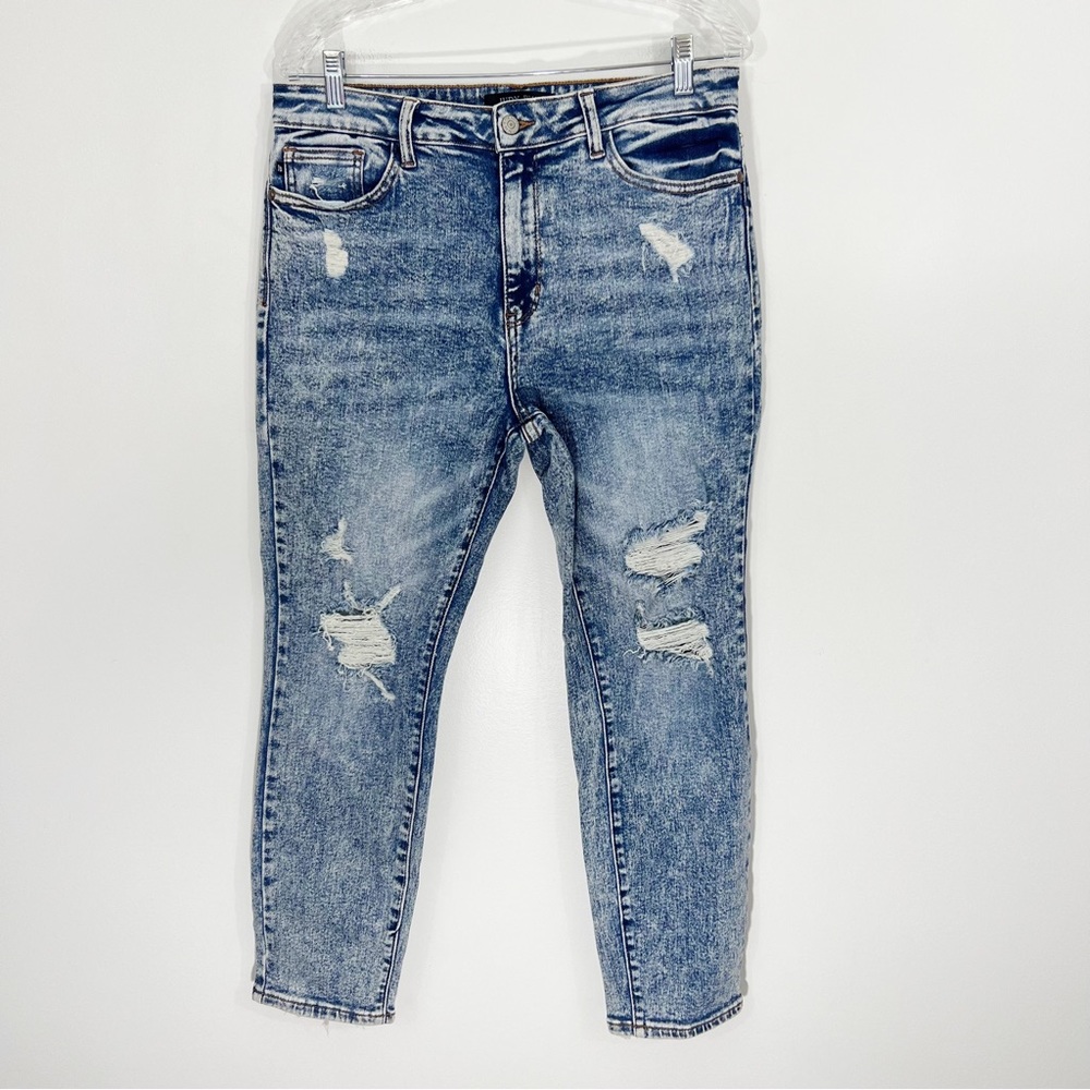Judy Blue Acid Wash High Rise Boyfriend Jeans Distressed Size 11 / 30